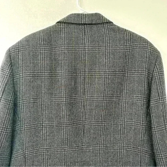 OSCAR DE LA RENTA Mens Grey Checkered Coat Suit Blazer 42L 100% Wool - Picture 7 of 11